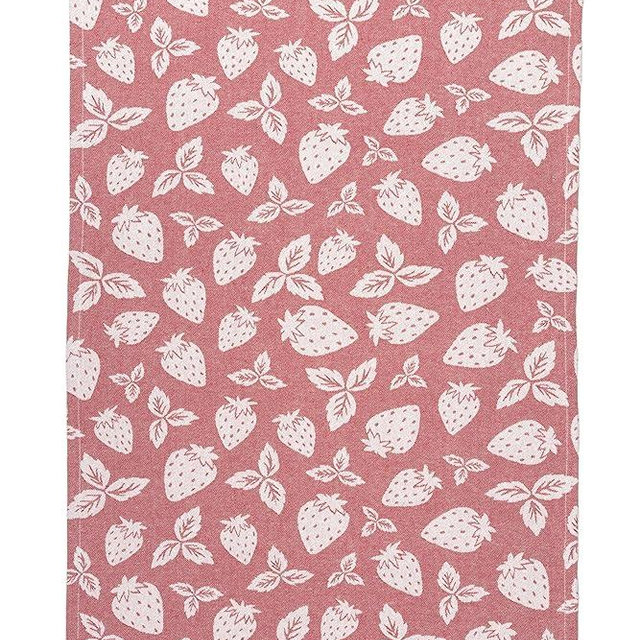 MÜkitchen Premium Oversized Cotton Jacquard Kitchen Tea Towel | Highly-Absorbent Cleaning and Drying Dishes | Machine Washable and Reusable (Strawberry Patch)