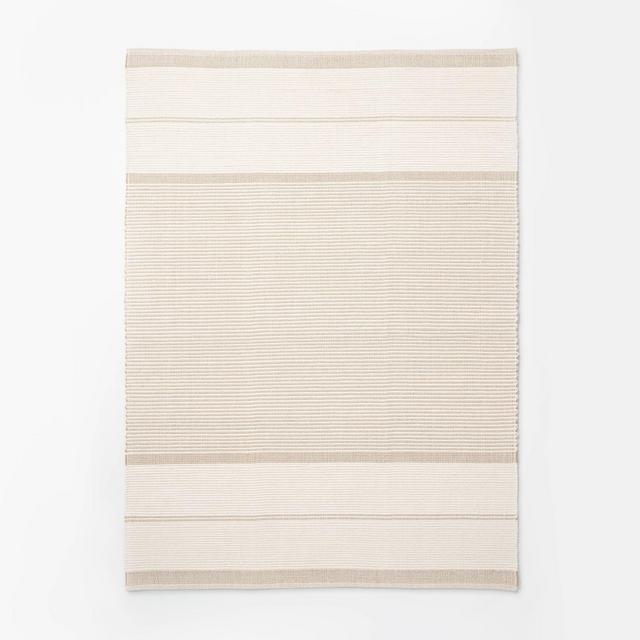 7'x10' Marina Striped Wool/Cotton Area Rug Cream - Threshold™ designed with Studio McGee