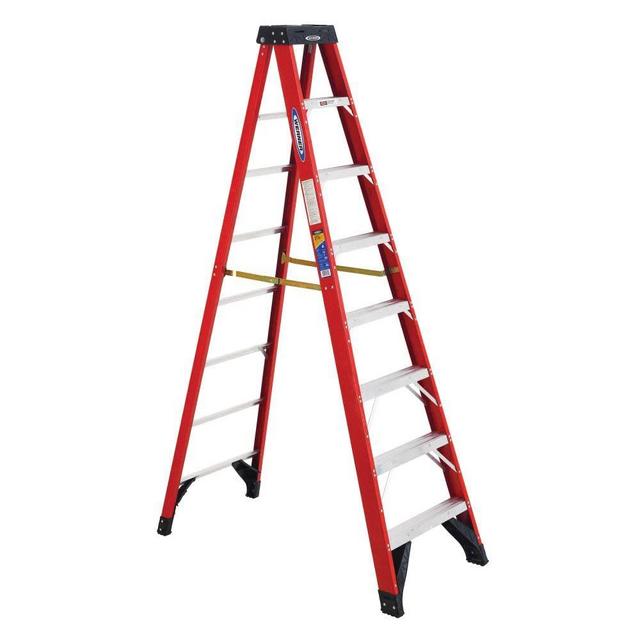 Werner Stepladder,Fiberglass,8 ft. H,375 lb Cap (6308)