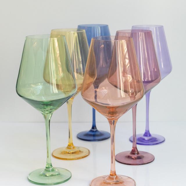 Estelle Colored Wine Stemware - Set of 6 {Pastel Mixed Set}
