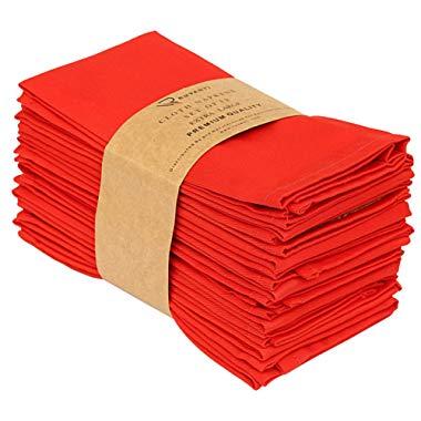 Ruvanti Kitchen Cloth Napkins 12 Pack (18" X18"), Red Dinner Napkins Soft and Comfortable Reusable Napkins - Durable Linen Napkins - Perfect Table Napkins/Red Napkins for Family Dinners, Weddings.