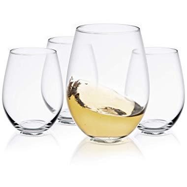Modern 18 oz Copper Stemless Wine Glasses, MyGift Set of 6 