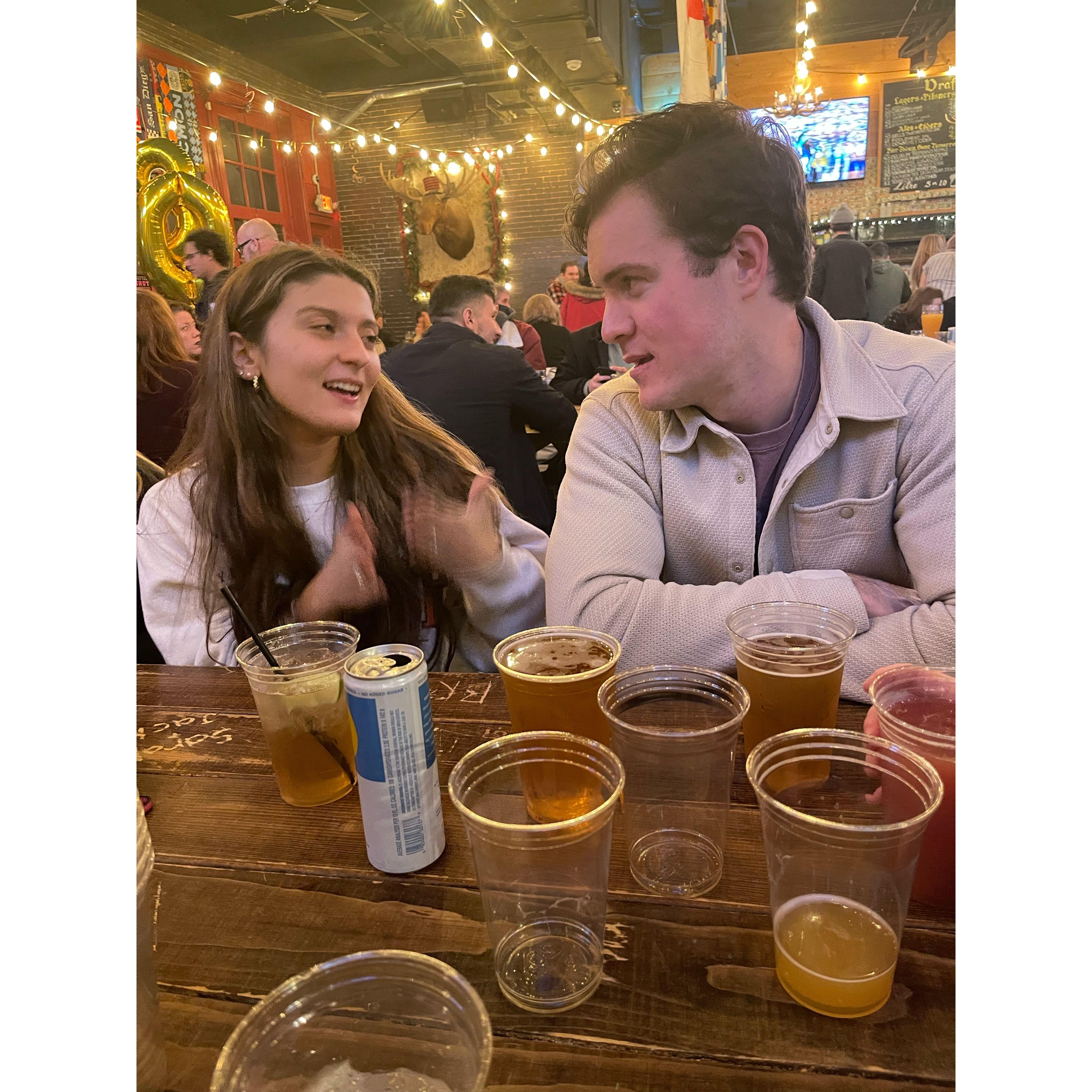 Our first conversation. Captured by the incomparable bridesmaid, Miss. Erin Davis