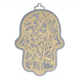 Yair Emanuel Anodized Aluminum Birds Hamsa Wall Hanging (Choice of Colors)