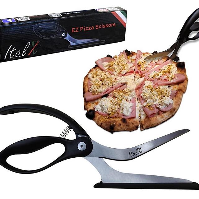 EZ Pizza Scissors - ITALX Stainless steel Pizza Cutter / server