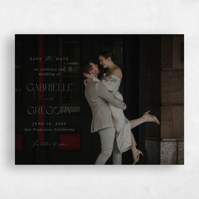 Teal, Blue Wedding Save the Date - Canopy Photo