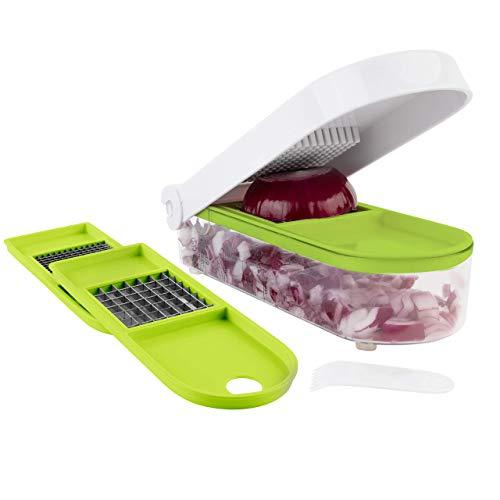 Onion Chopper Pro Vegetable Chopper Slicer Dicer Cutter - Strongest NO MORE TEARS 80% Heavier Duty Cheese & Veggie Chopper - Food Chopper Kitchen Cutter Dicer with 2 Blades