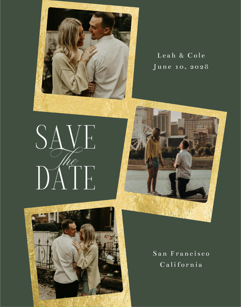 Essex Multiphoto Foil | Evergreen | Zola Save The Dates