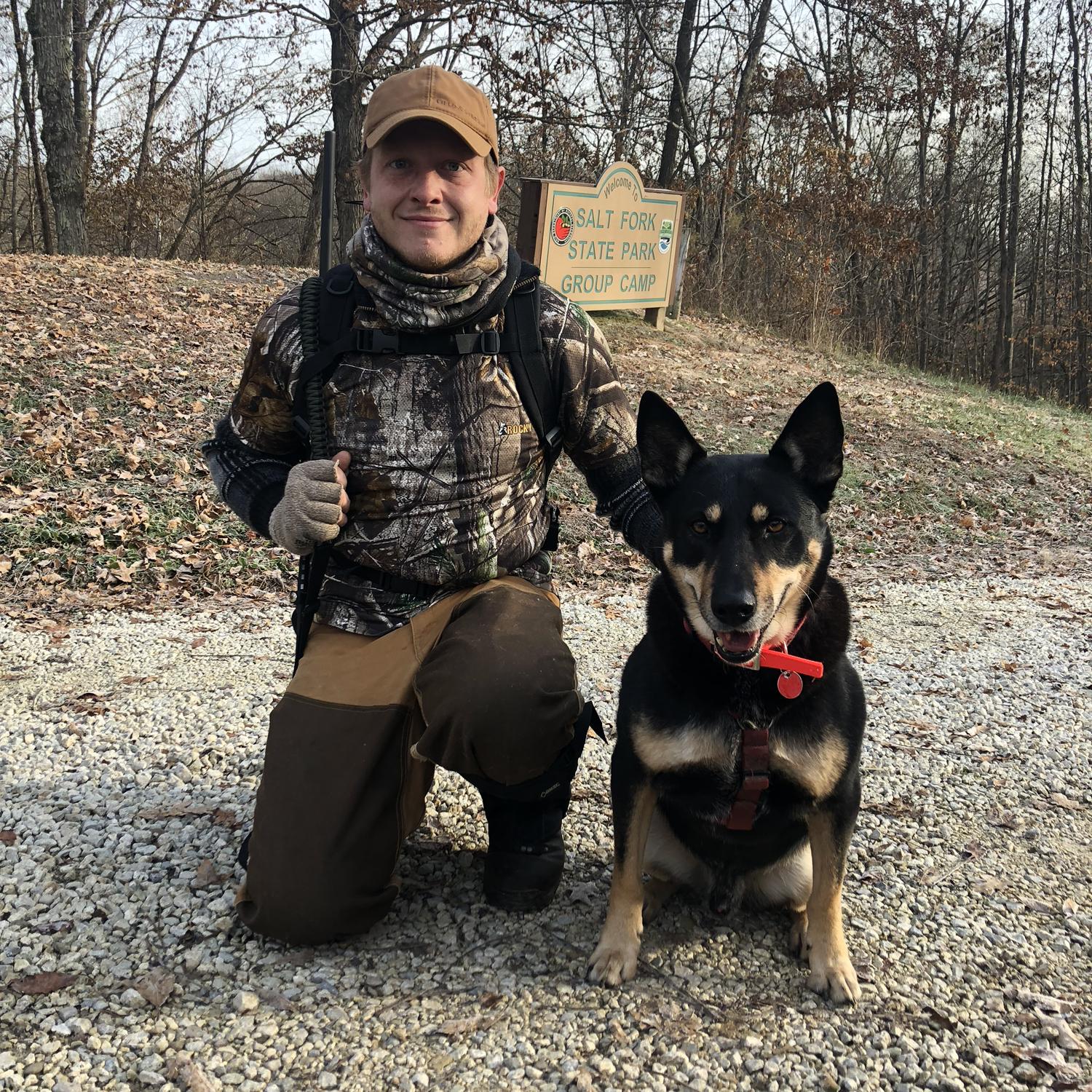Alex and Fella in Salt Fork State Park.
