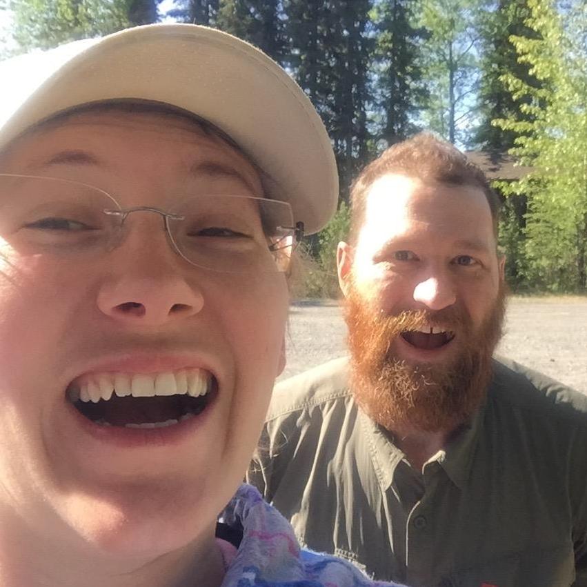 What we look like when we have been camping. hiking and fishing all weekend long!