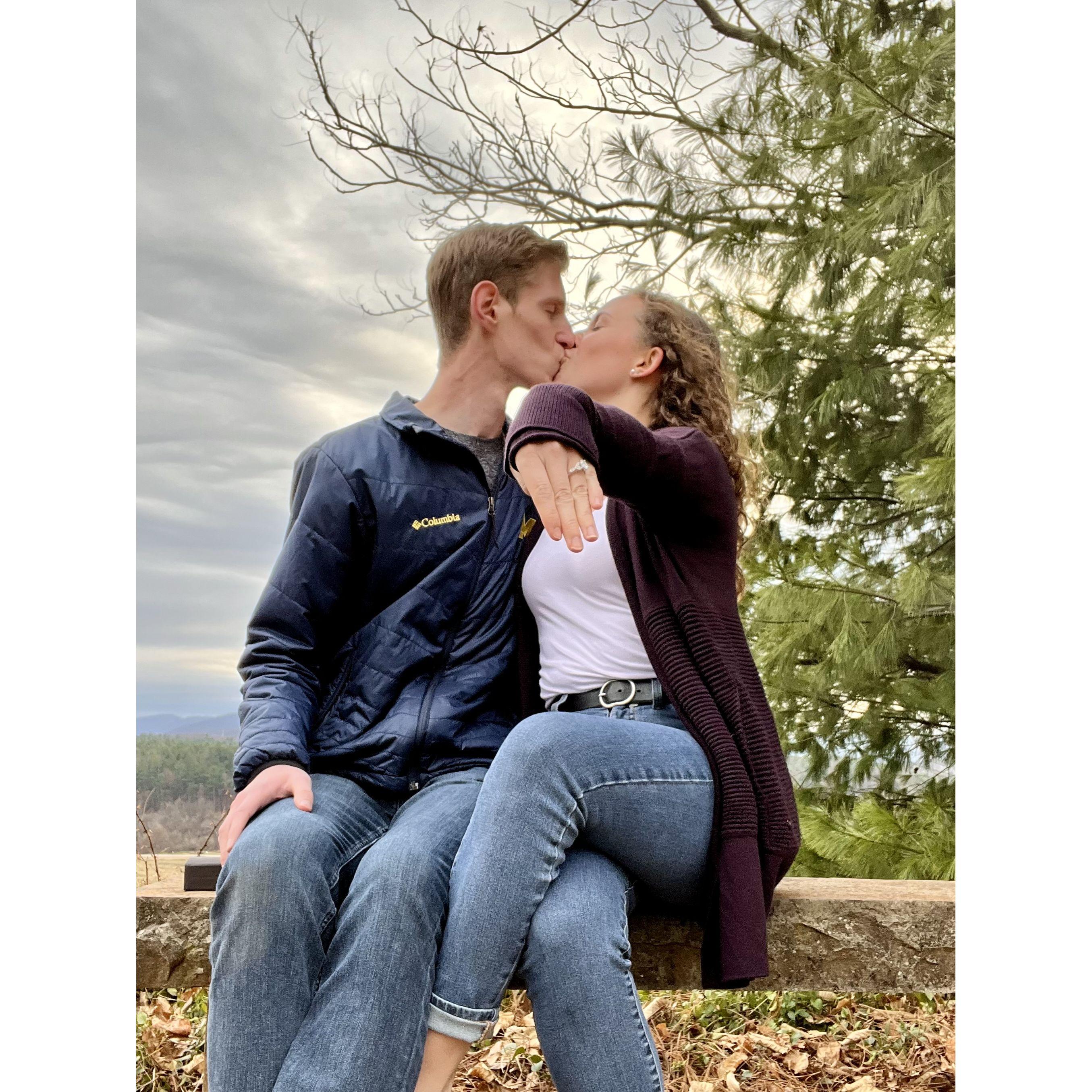 Our engagement spot on the top of the hill at the Biltmore Winery and Inn.