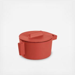 Terra.Cotto Bright Cast Iron Saucepot with Lid