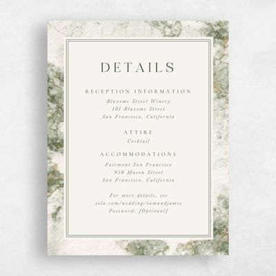 Dark Olive, Green Wedding Enclosure - Carrara
