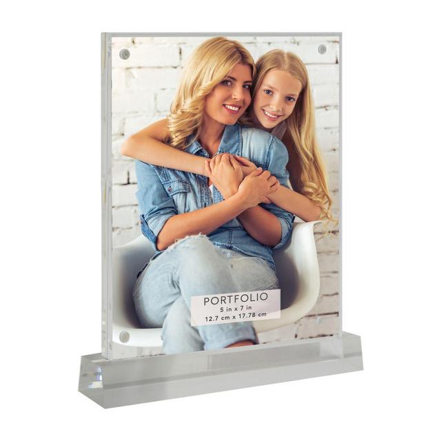 Portfolio 5-Inch x 7-Inch Acrylic Clear Pedestal Photo Frame