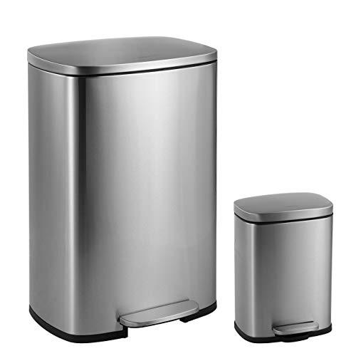 happimess HPM1006A Connor Rectangular 13-Gallon Trash Can, Stainless Steel