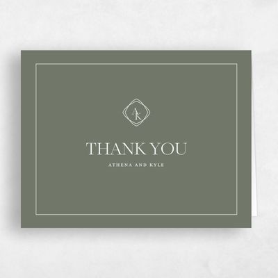 Dark Sage, Green Wedding Thank You - Ragusa Landscape