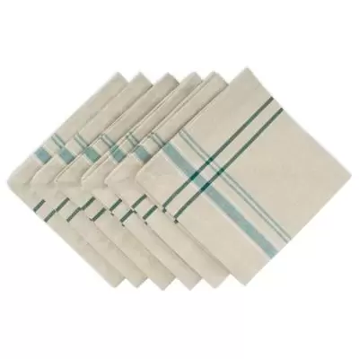 Design Imports French Stripe Napkins in Teal (Set of 6)