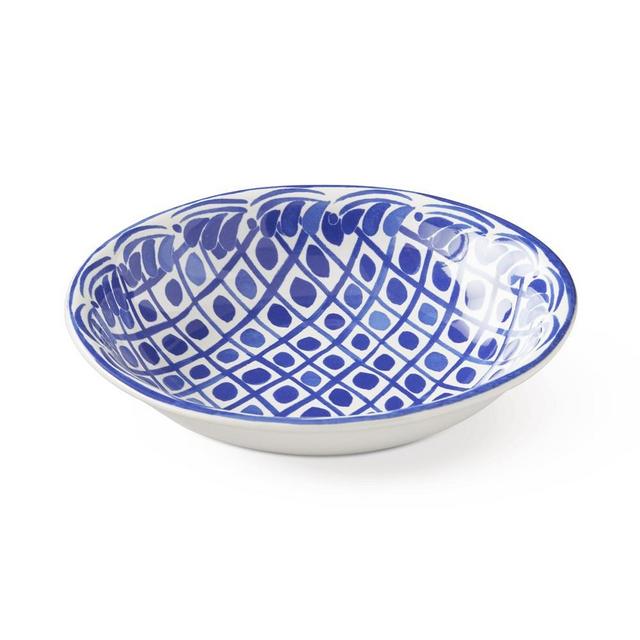 AERIN Sea Blue Geometric Bowls, Set of 4