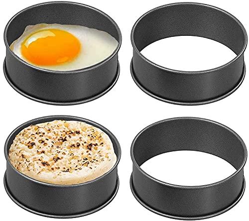 Wrenbury English Muffin Rings | Set of 4 Non Stick Crumpet Rings Poachette Rings | Crumpet Rings Nonstick, English Muffin Ring, Make Perfect English Muffins – Made in the UK