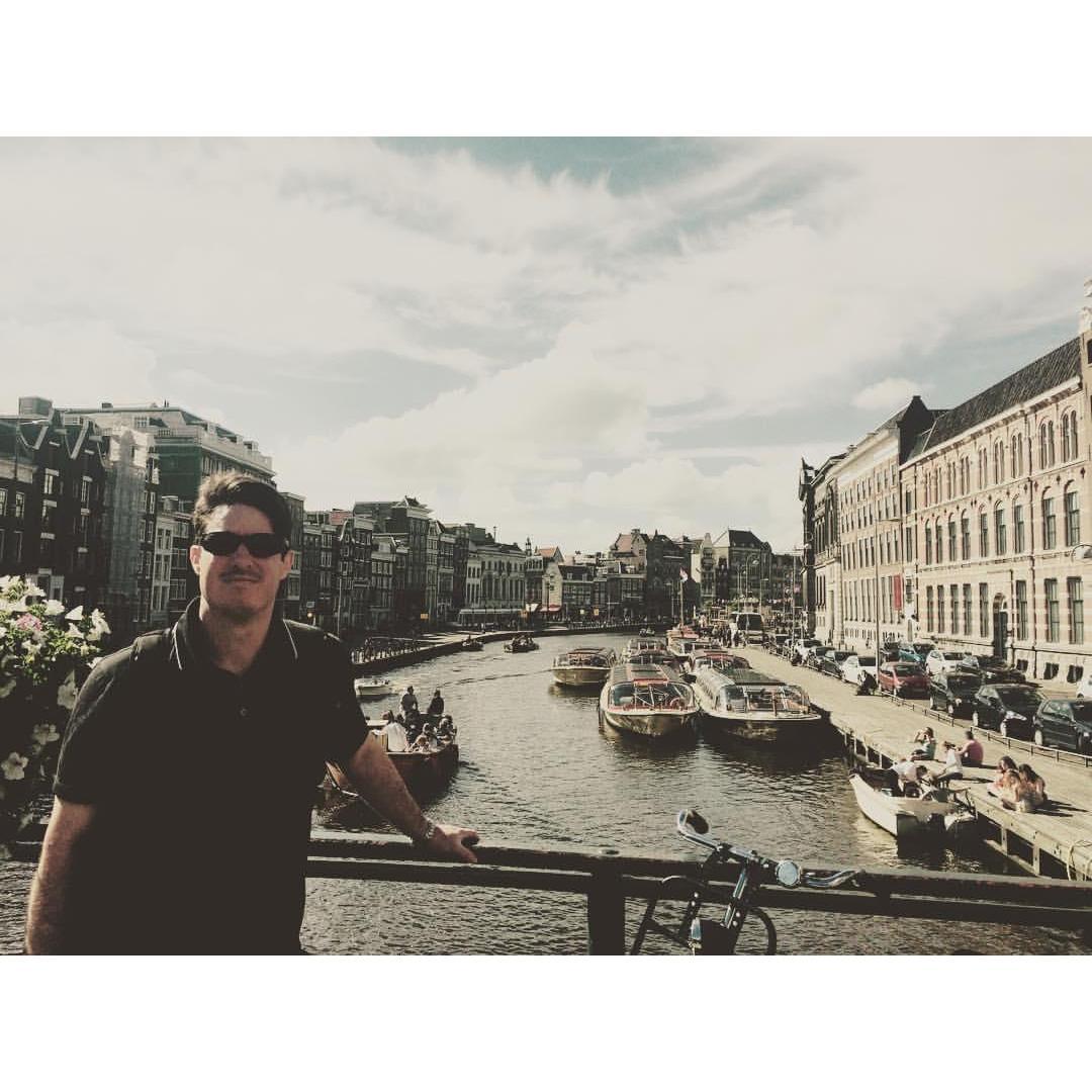 David enjoying the view in Amsterdam