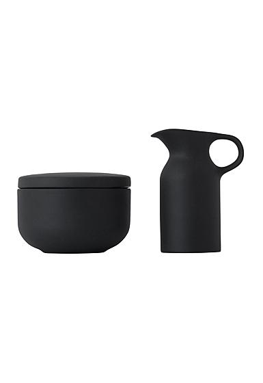 Royal Doulton Barber and Osgerby Olio Black Sugar and Creamer Set