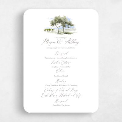 White Rounded Wedding Program - Rieden