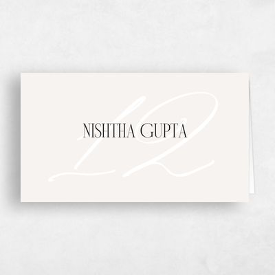 Light Oatmeal, Beige Wedding Place Card - Ferrara