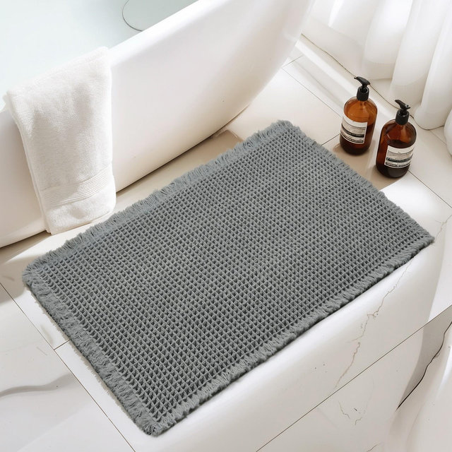 Subrtex Bathroom Rugs Waffle Style Bath Mats Super Absorbent Non Slip Rubber Back Bath Rug 24"x55"