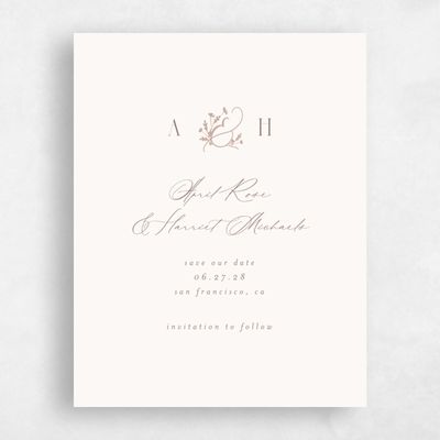 Beige Wedding Save the Date - Olmo Classic