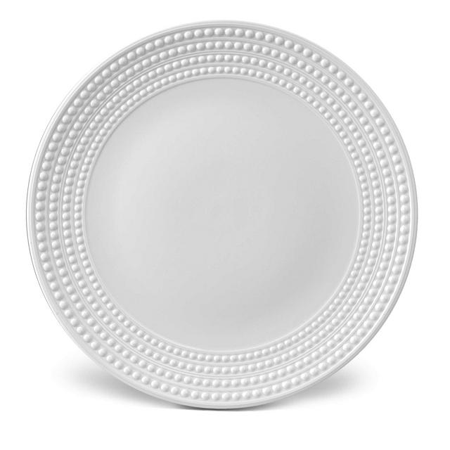 L'Oject Perlee White Round Platter, 14"