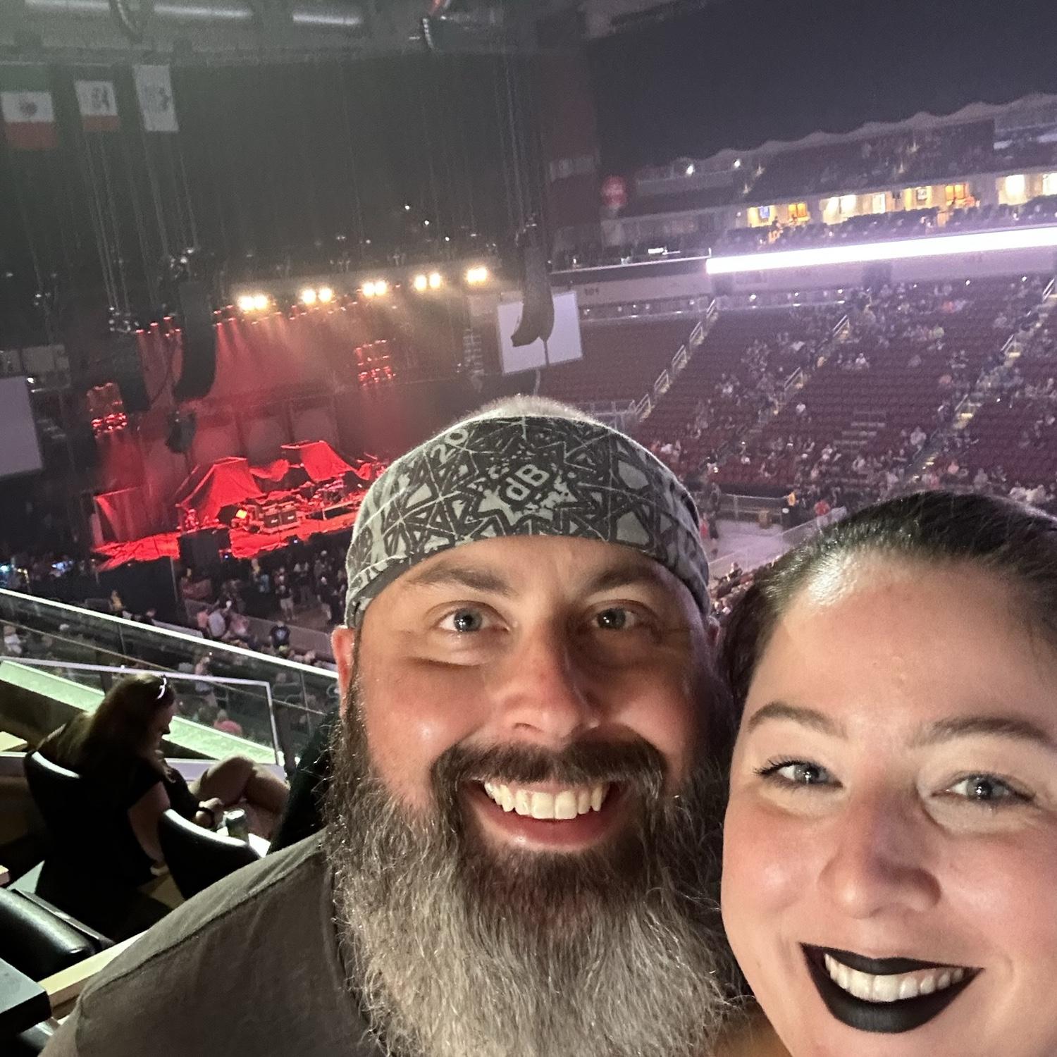Getting to see Alice Cooper and Rob Zombie in style in one of the suites at Wells Fargo courtesy of Rich's job.