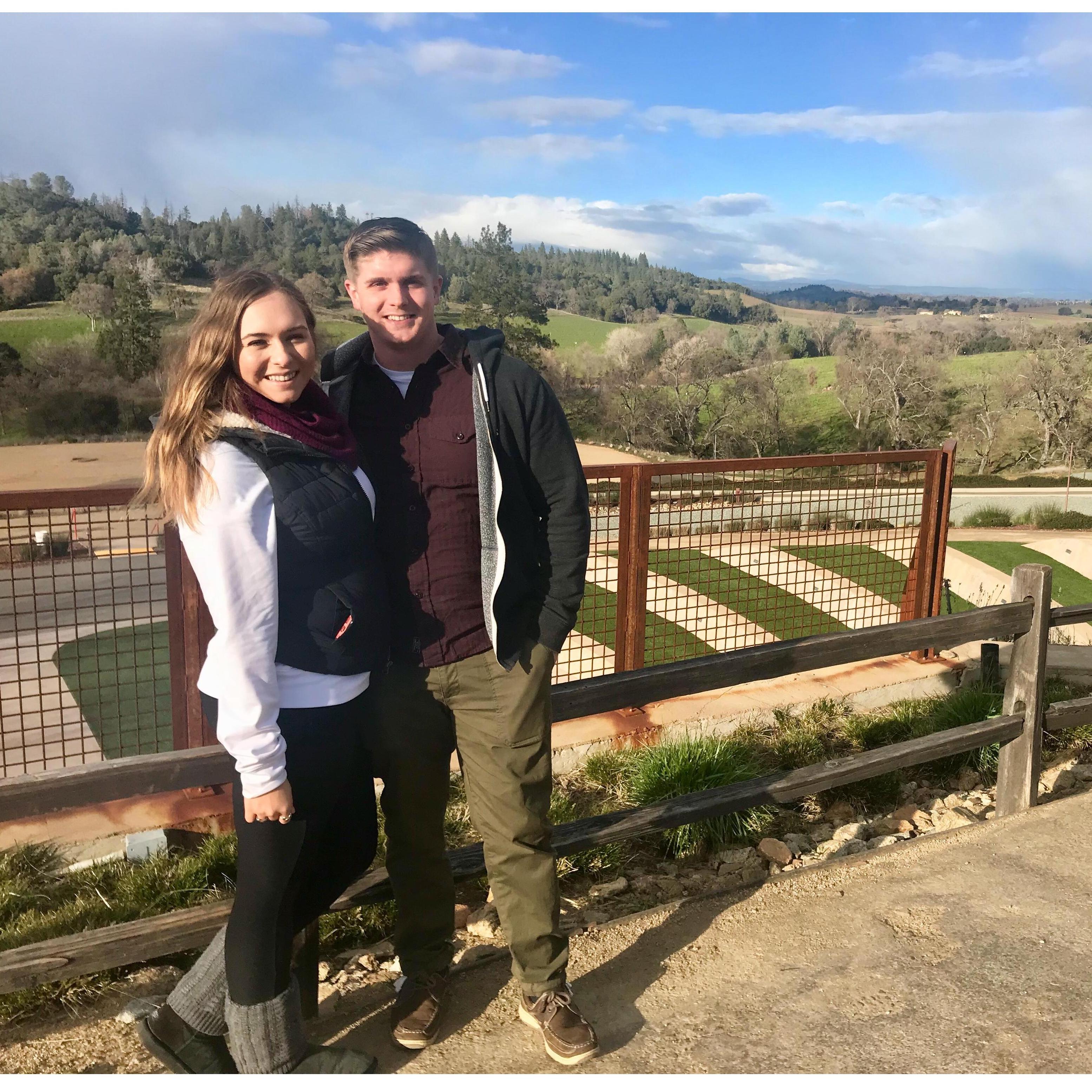 Wine tasting at Helwig Winery in Amador County, California. 2018