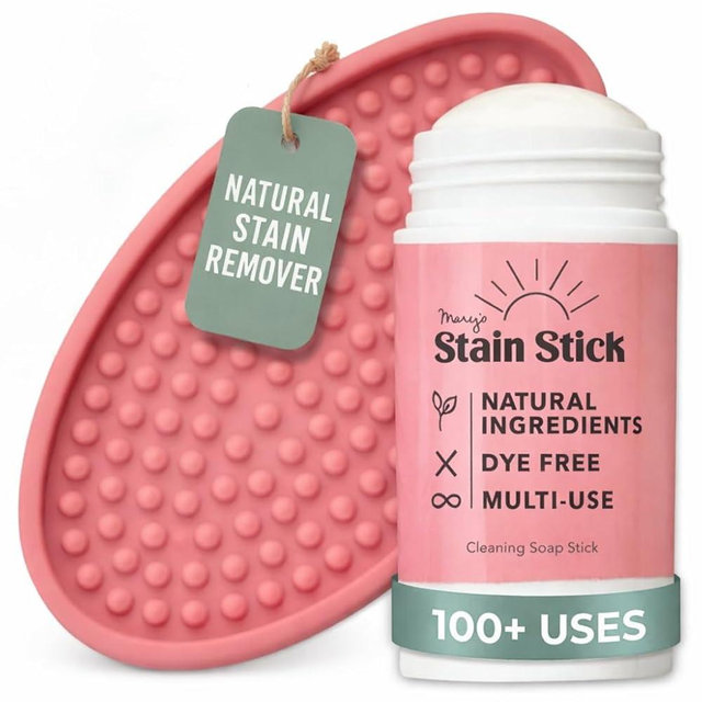 Mary’s Non Toxic Stain Remover Stain Stick with Scrub Base, Natural Refillable Laundry Stain Remover, Baby Stain Remover, Works on Blood, Grass, Food, Ink & Markers
