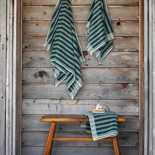 Piglet in Bed Pembroke Stripe Cotton Towel Collection