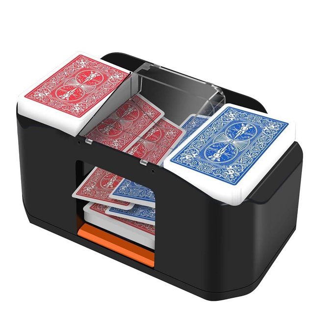 YOOUT Automatic Card Shuffler for 2 Decks - Rechargeable & Ultra-Quiet Electric Shuffling Machine for Poker, Texas Hold'em, UNO, Blackjack, and Family Game Night