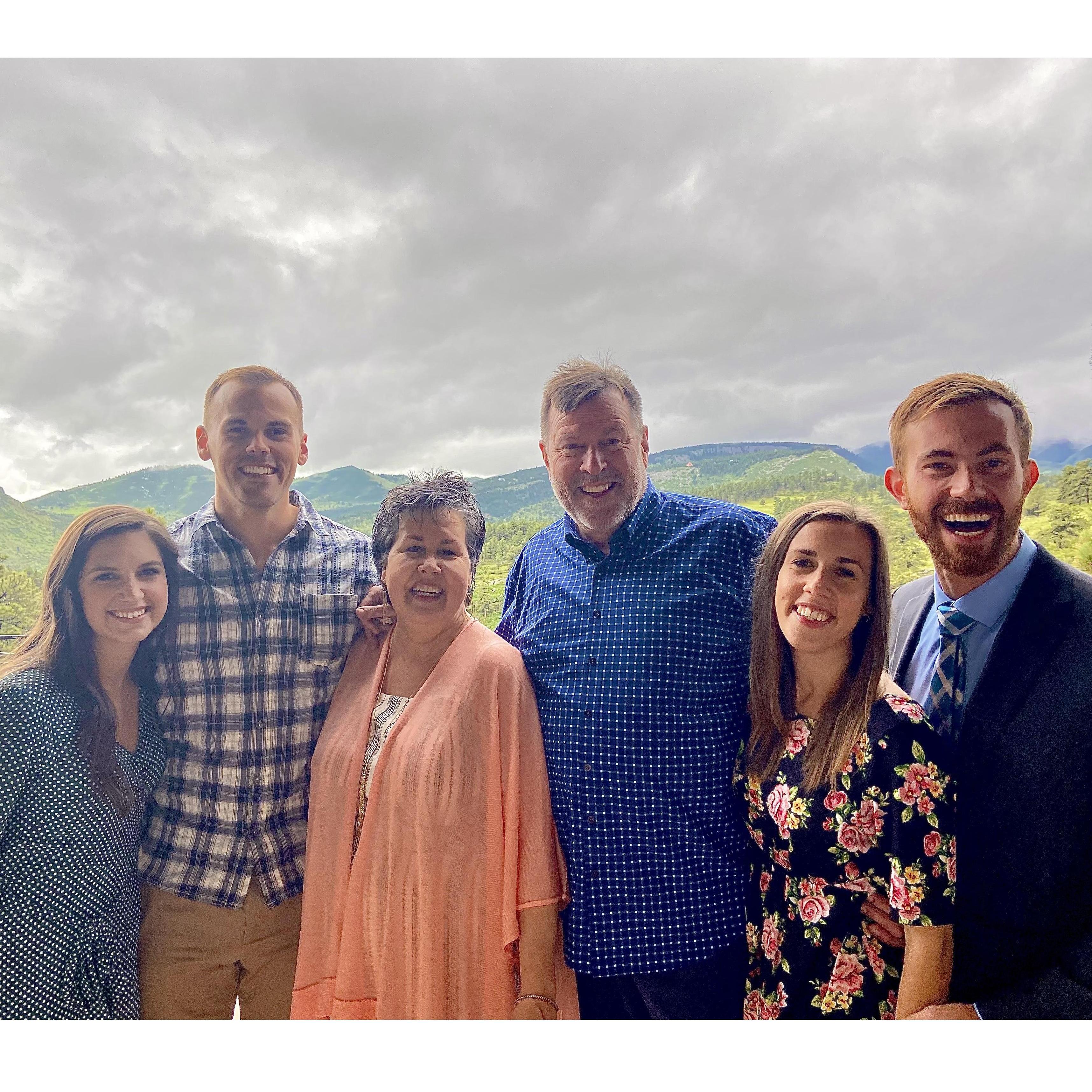 Celebrating a cousin's wedding with Cassady's family (parents - Lee & Cathy Schulte, brother - Ryan and his fiancé Victoria).