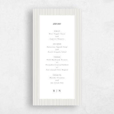 Beige Wedding Menu - Rodez
