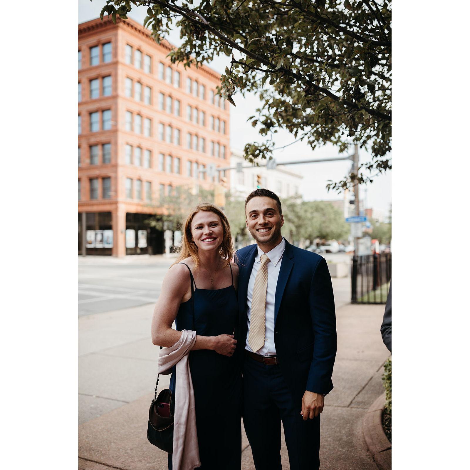 Celebrating Nick's sister's wedding on the streets of Buffalo