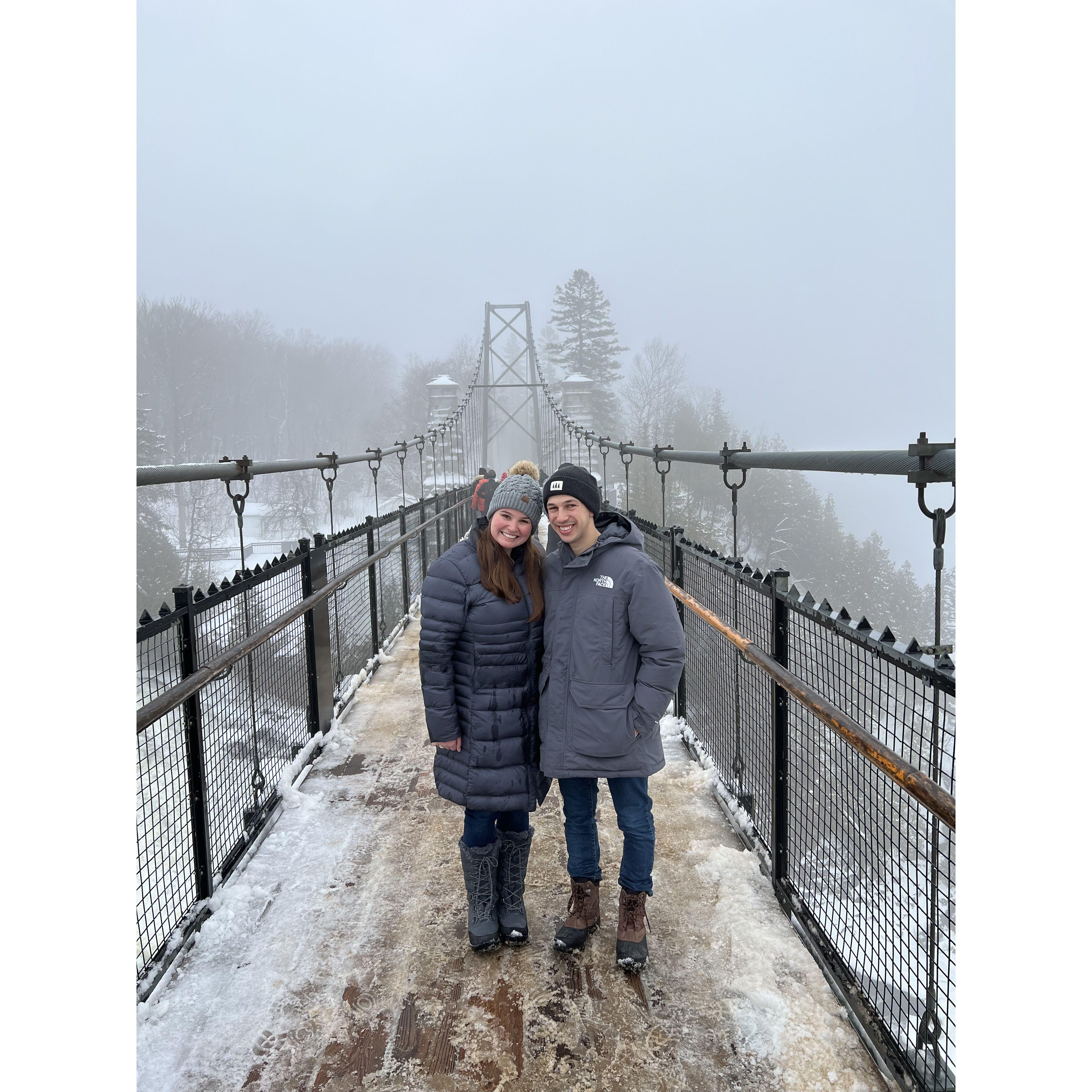 Alison and Jack in Quebec City during New Year's 2023.