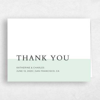 Mint, Green Wedding Thank You - Morrison