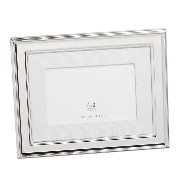 Personalized Silver Grosgrain, White - 4X6