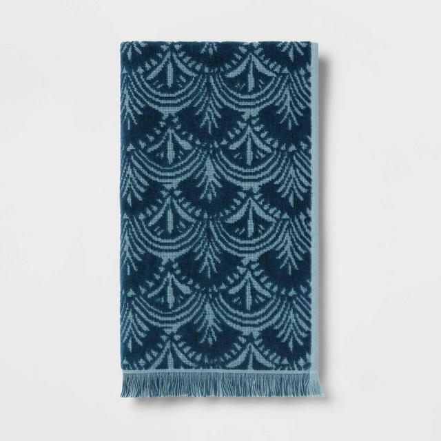 16"x27" Plush Scallop Hand Towel Teal Blue - Threshold™