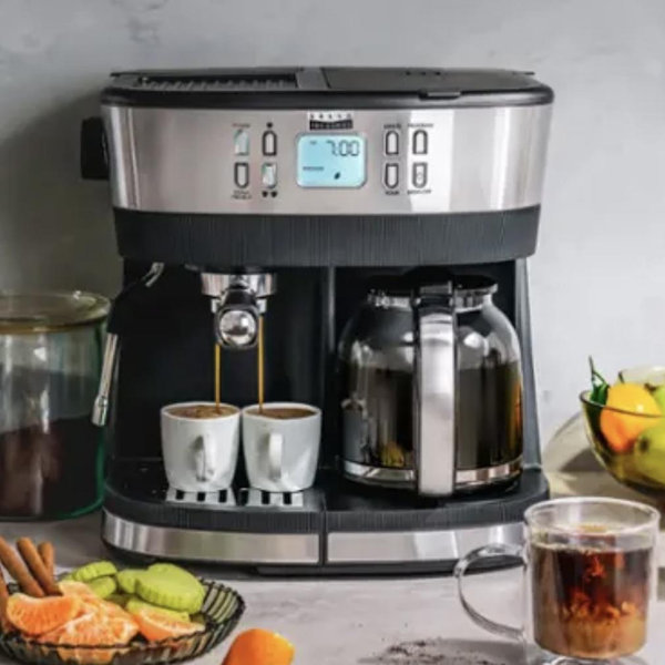 bella PRO - Combo 19-Bar Espresso and 10-Cup Drip Coffee Maker - Stainless Steel