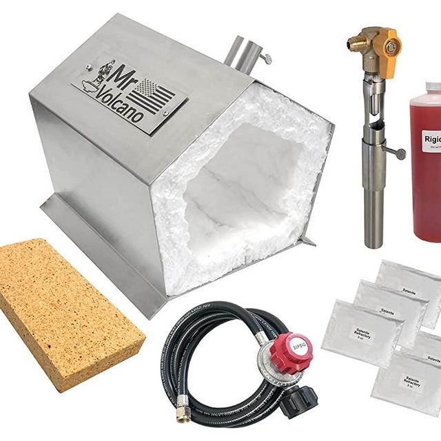 Mr Volcano Hero - Portable Propane Forge (Complete Kit) MADE IN USA (Stainless Steel) for Professionals Artists Hobbyists Knife Making Tool Making Farrier Blacksmith