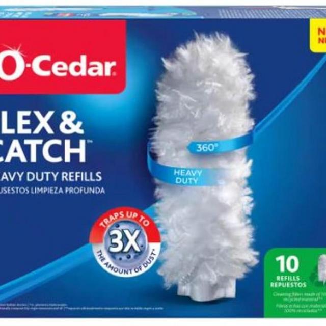 O-Cedar Flex & Catch Heavy Duty Dusting Refills (10 Count) | Disposable Duster Refill with Cleaning Fibers Made of 100% Recycled Materials | Traps 3X More Dust Than Traditional Feather Duster