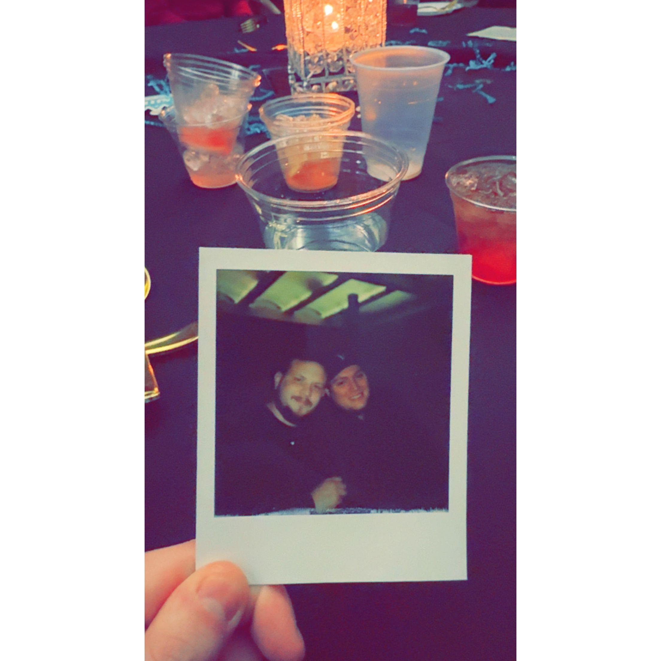 I have a nerdy obsession with old camera and pictures. I couldn't resist the opportunity to take a cute picture of us!