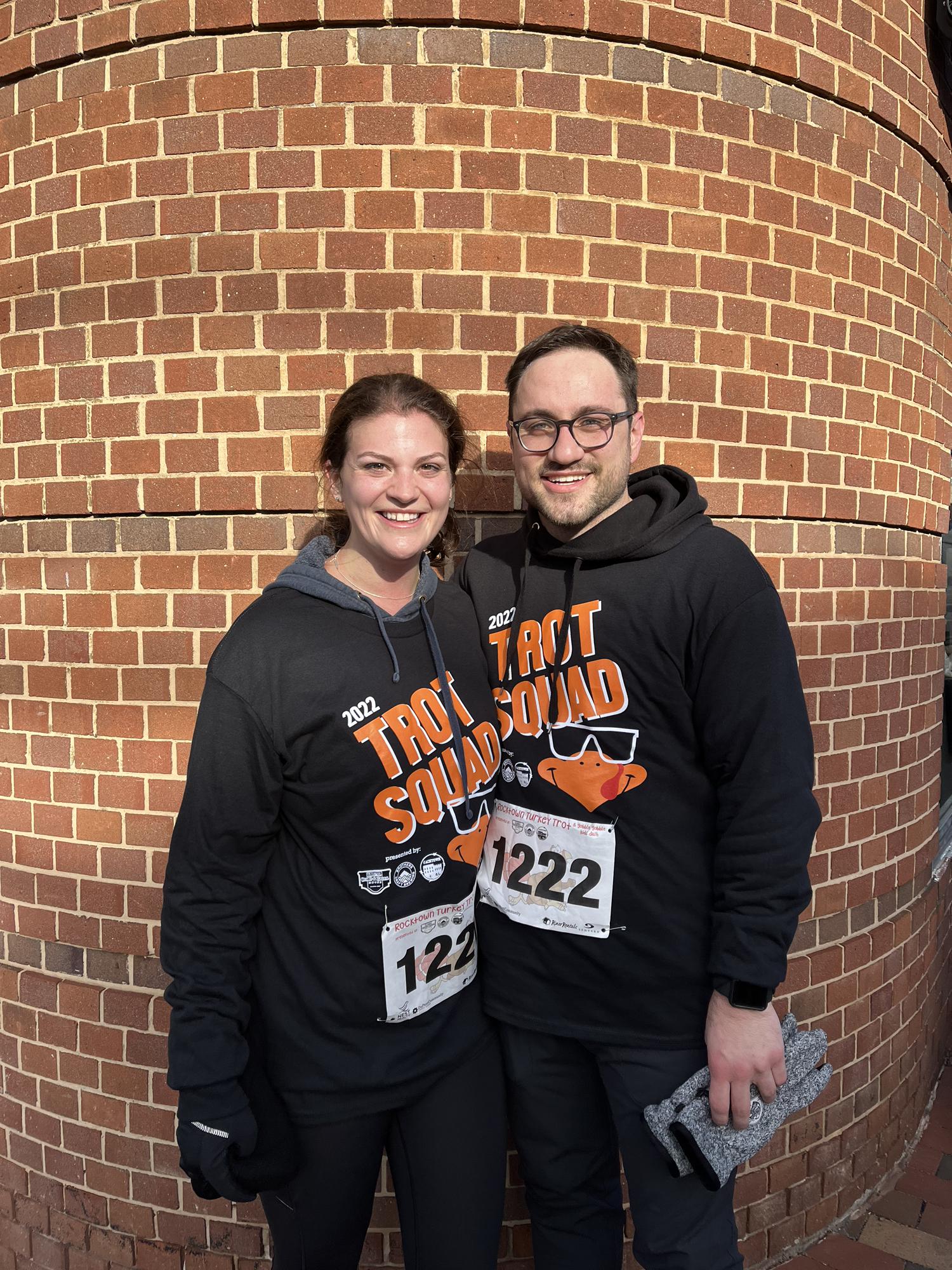 Ashton frequently forces Riccardo to run 5Ks (especially on Thanksgiving). They ran this 5K on Thanksgiving 2022. Riccardo proposed hours later!