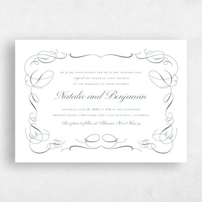 Forest, Green Wedding Invitation - Ventana Landscape Letterpress