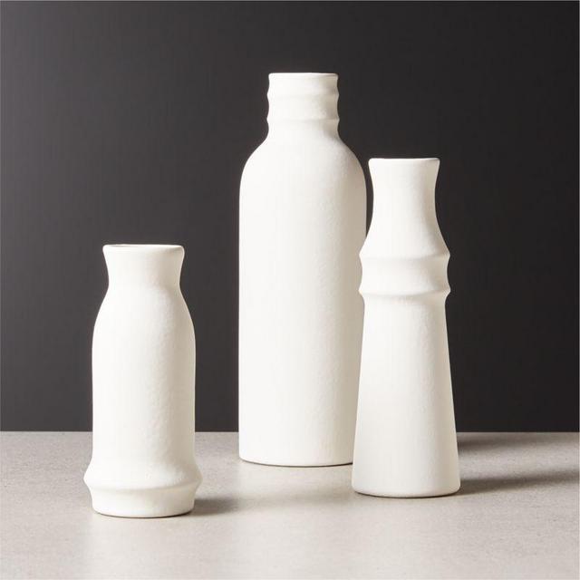 3-Piece Fleur Off-White Vase Set