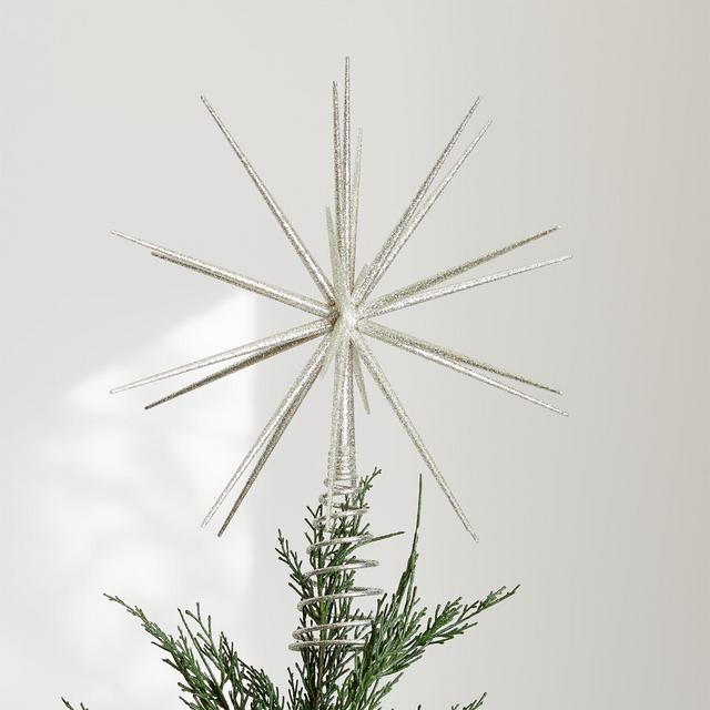 Glitter Silver 3D Star Tree Topper